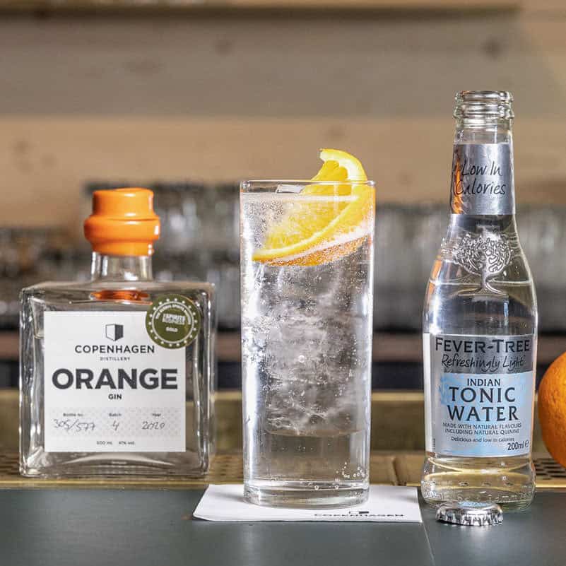 <p>Copenhagen Orange Gin &amp; Indian Light Tonic</p>